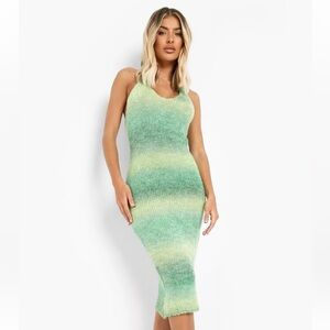 Peppermayo Green Marbled Halter Backless Dress
